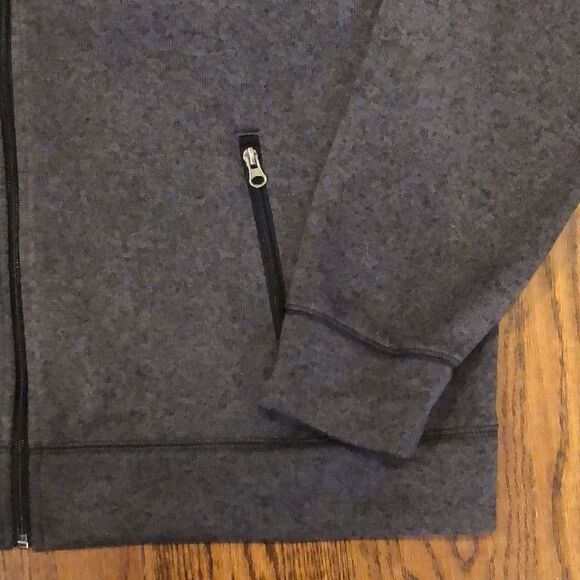 Men’s Charcoal Grey Full Zip Fleece Lined Sweater Zipper Pockets XXL - Picture 6 of 10